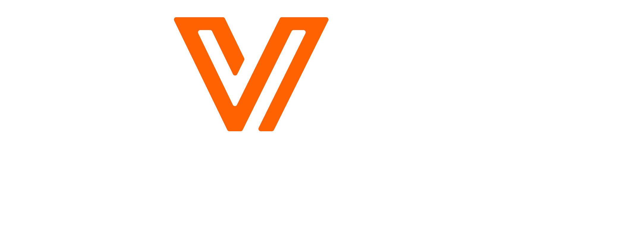 Logo der inveni consulting Hausverwaltung, bestehend aus einem großen, stilisierten Buchstaben v in Orange